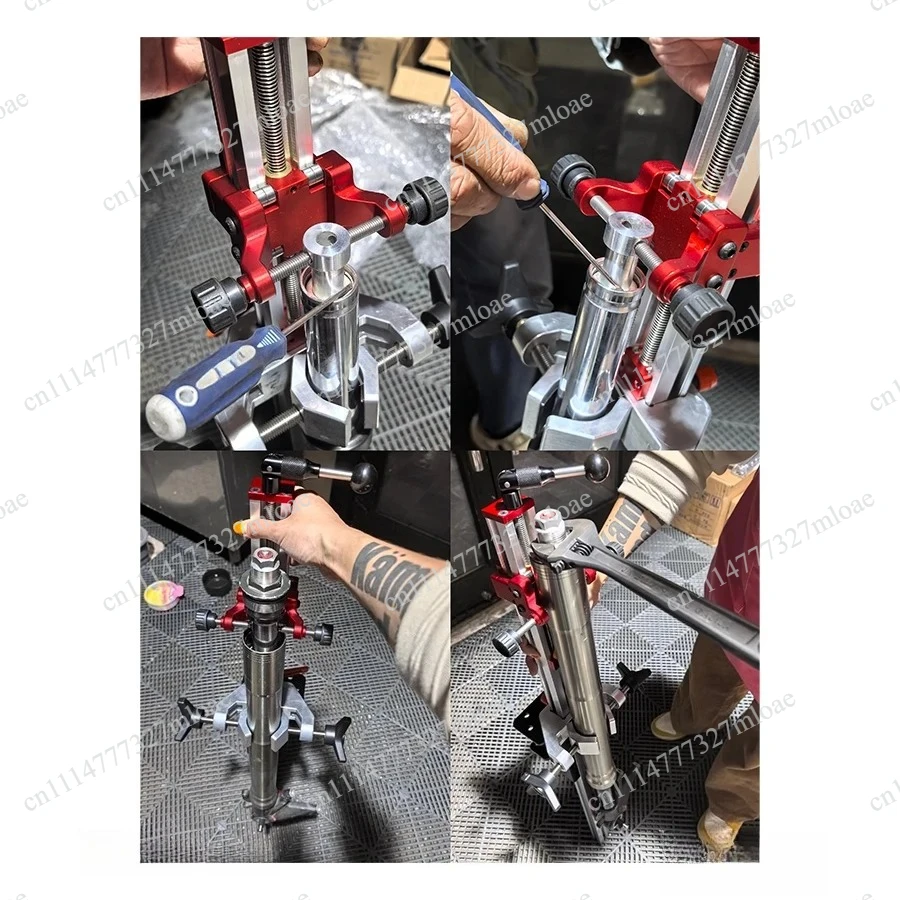 Universal Motorcycle Fork Repair Stand with Scale Clamp, for Street Dirt Scooter Front Suspension Maintenance