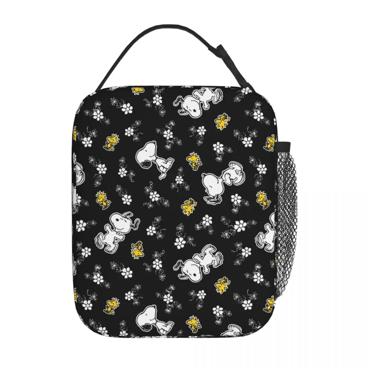 Snoopy Woodstock Fun Flowers borsa da pranzo isolata contenitore per pasti grande borsa termica Tote Lunch Box Work Outdoor Food Bag