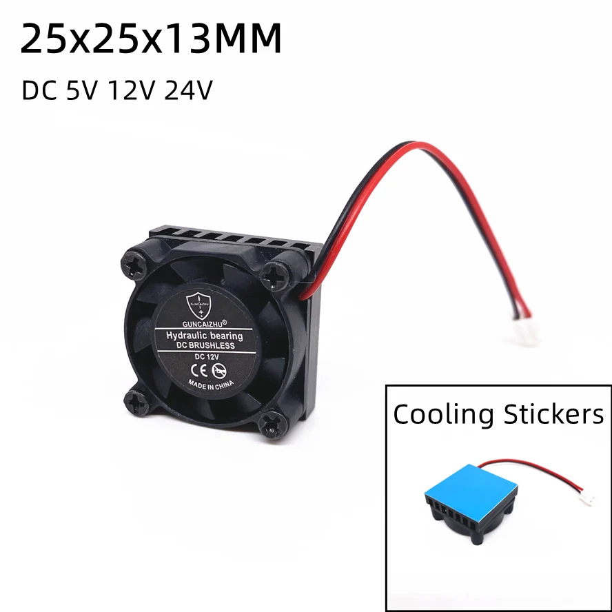 

2507 25MM 25x25x13MM Cooling Fan For Raspberry Pi Fan with heat sink DC 5V 12V 24V m.2 SSD Fan with 2pin