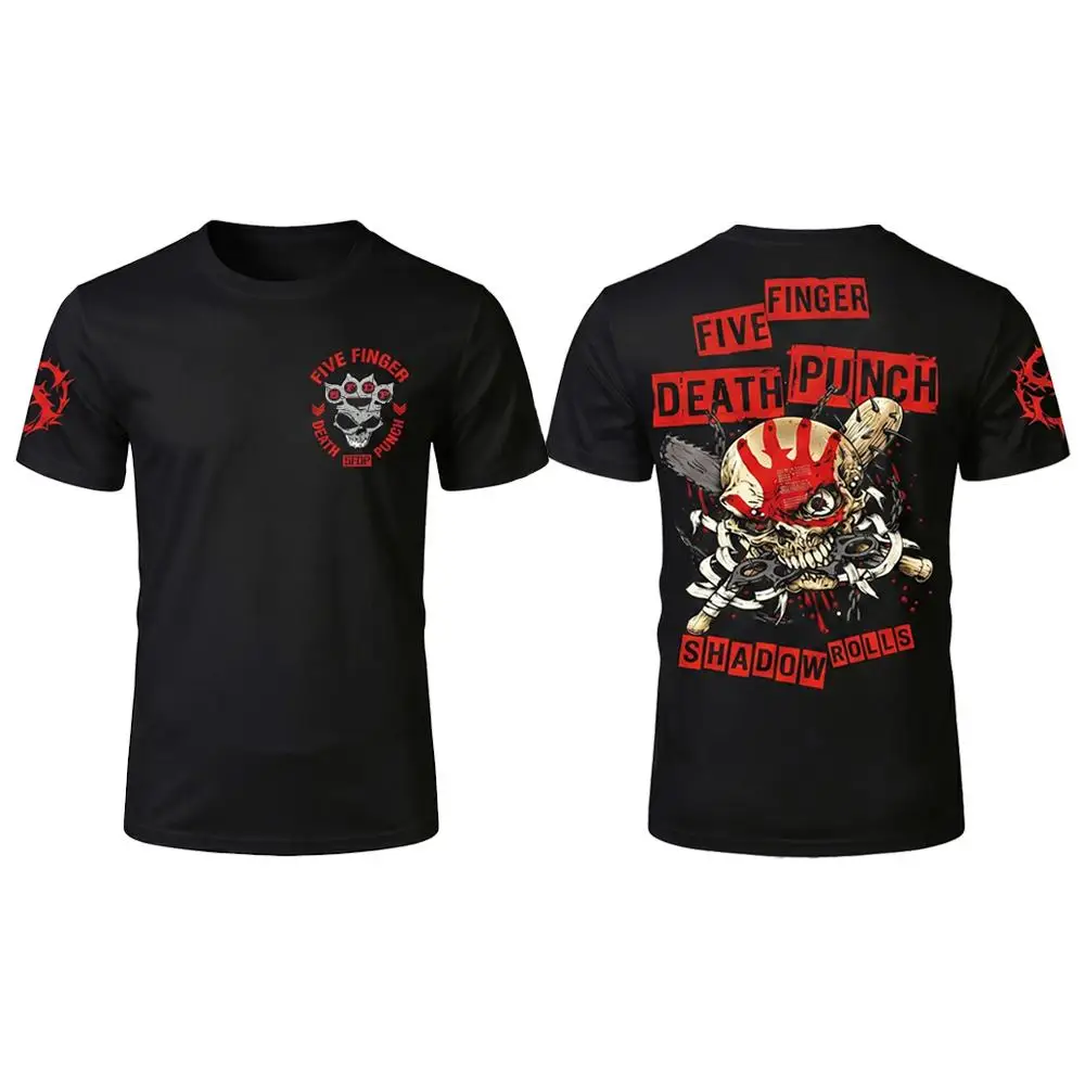 2026 Heavy Metal Punk Rock T-shirt Men's for 5FDP Five Finger Death Punch Fans Gothic Street Style Retro Crew Neck Casual Top