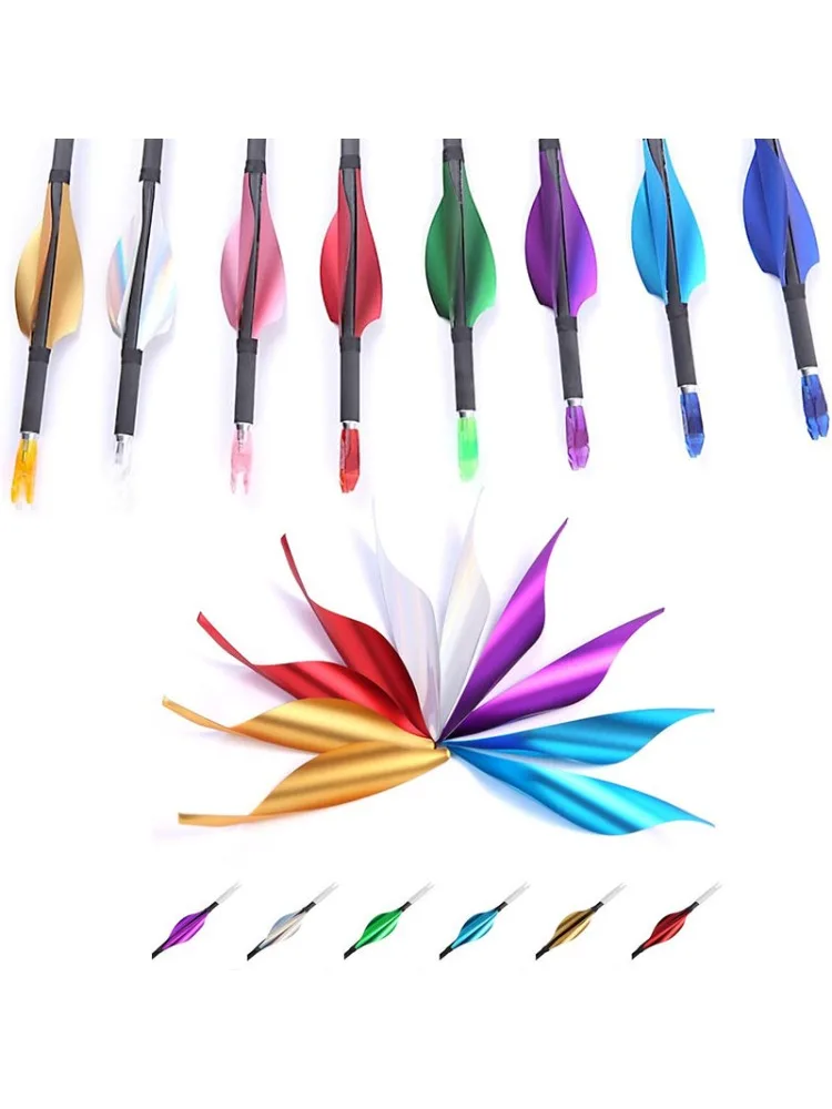 PANDARUS 50x tir à l'arc Spin Vanes1.75 "2" spirale plume flèche Fletches aile droite plume en plastique pour bricolage arbre cible de chasse