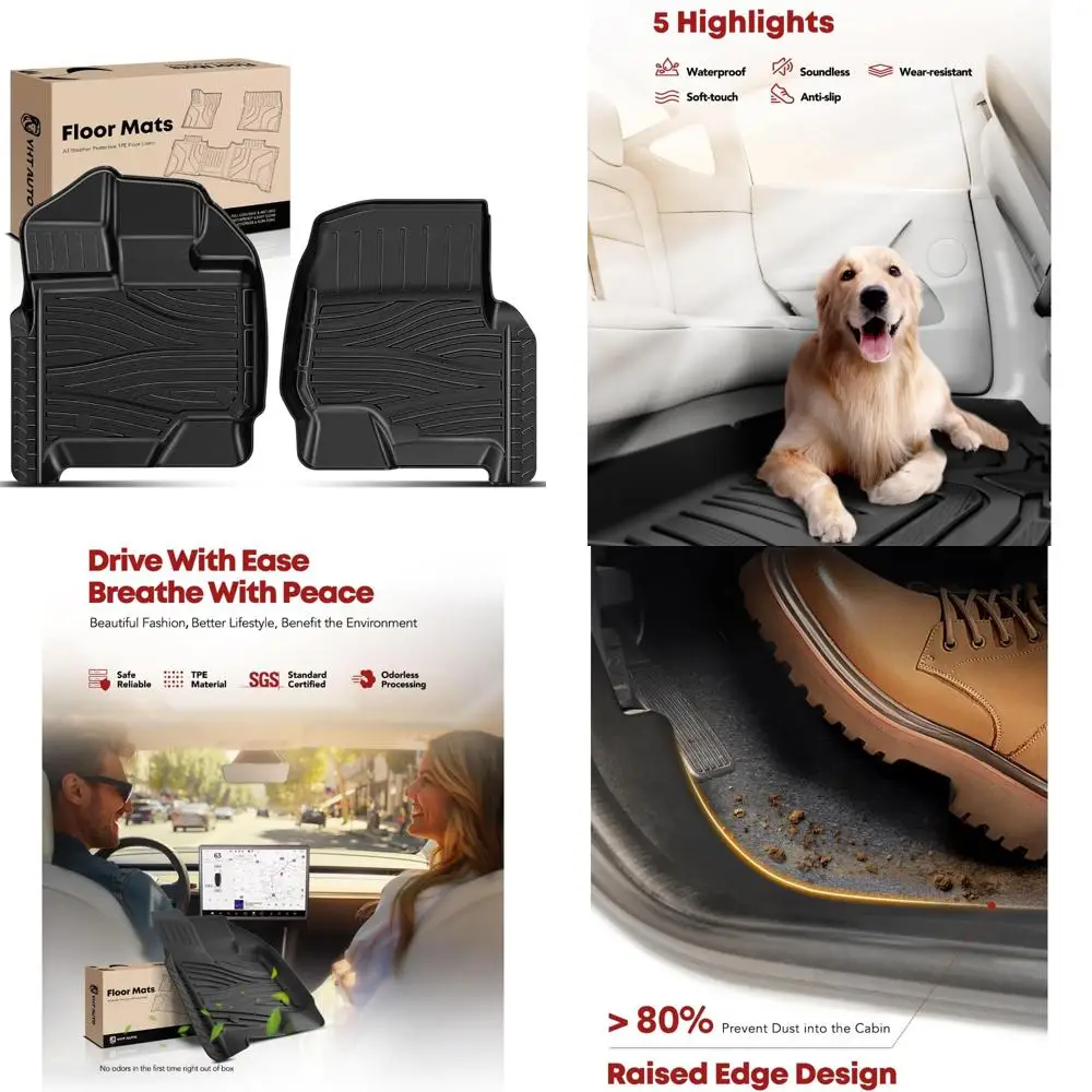 

Автомобильные коврики YHTAUTO, замена для Ford F-150 F150 SuperCab и SuperCrew 2015-2024 всепогодные автомобильные коврики на заказ TPE