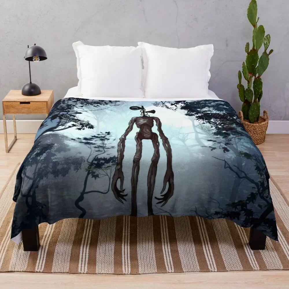 

Siren head in dark forest Throw Blanket Large Sofas Bed Fashionable Blankets