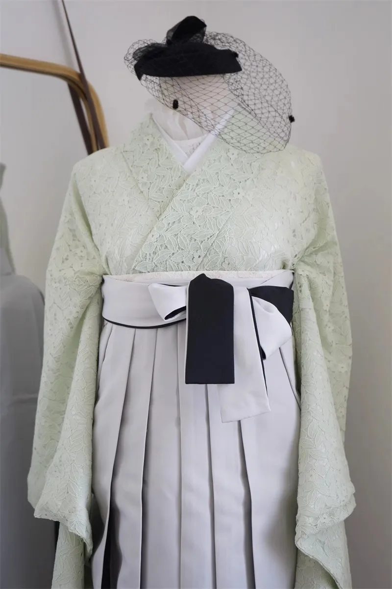 Vestido de graduación tradicional para mujer, Kimono Cie de estudio de encaje Formal japonés, talla libre