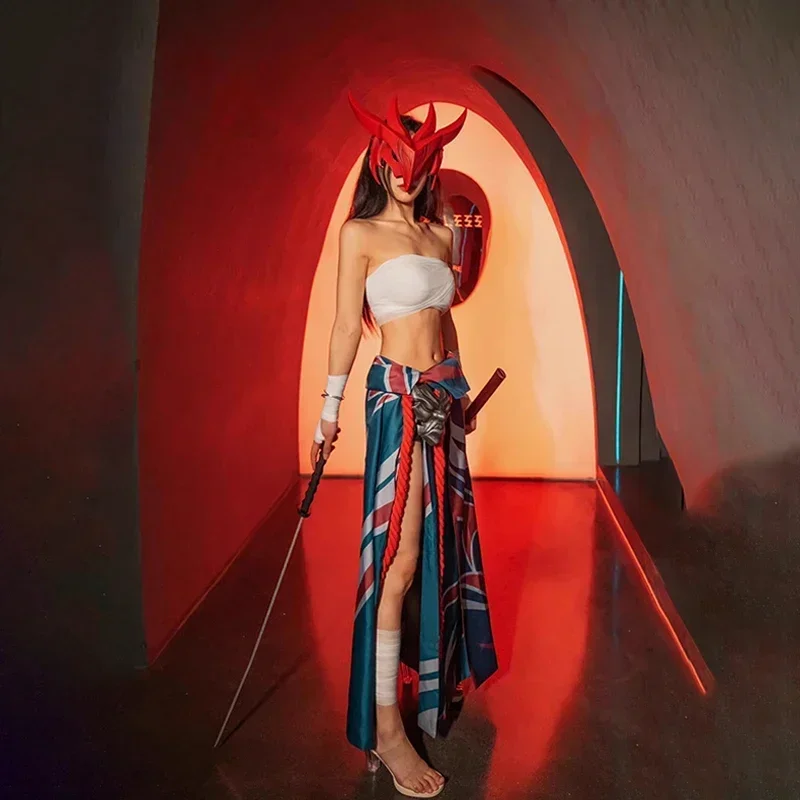 يون تأثيري حلي شعر مستعار وقناع أنيمي LOL موحدة ملحق هالوين عيد الميلاد كرنفال مجموعة كاملة #3