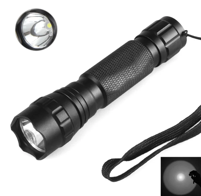 Multi functional flashlight for outdoor patrol strong white light red light green light optional convenient flashlight