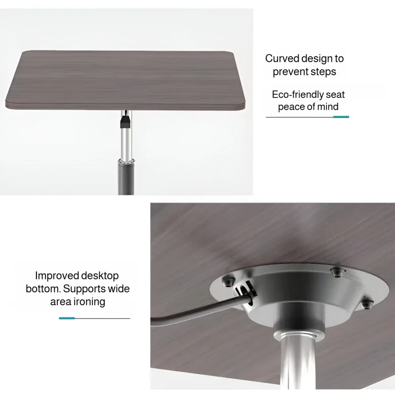 Small lift desk computer desk work desk with pulleys movable standing desk bedside table office desk