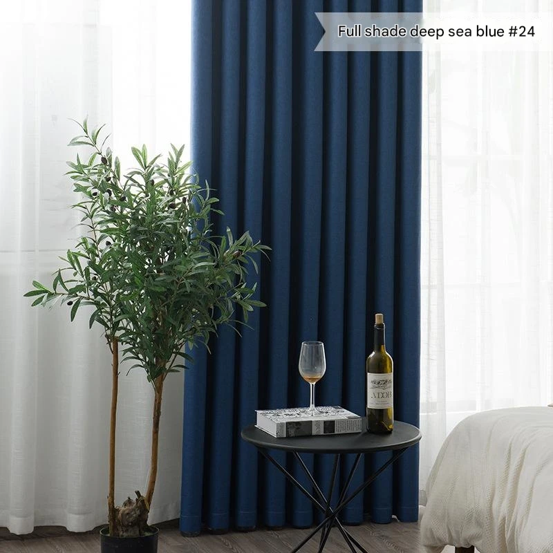 Full blackout cotton and linen curtains for sun protection living room bedroom balcony office study room decoration