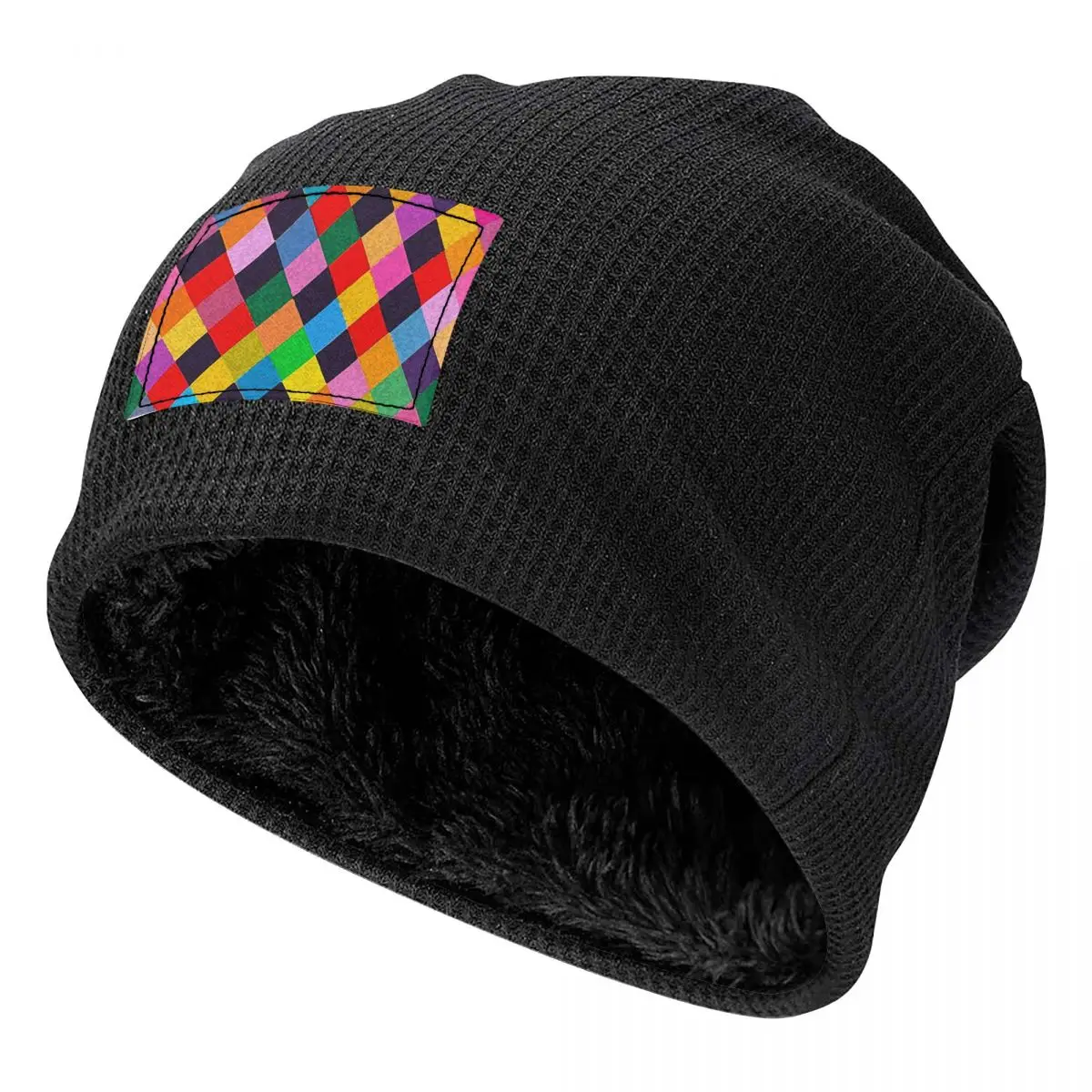Mardi Gras Harlequin Plaid naipes Rhombis gorros para adultos gorras con forro polar gorro cálido Otoño Invierno Skullies sombreros