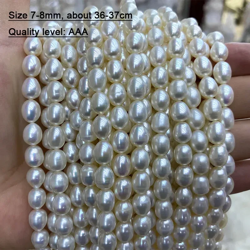 Wholesale AA / AAA Good Quality 100% Natural Freshwater Pearl Rice Button Baroque Beads For Jewelry Making DIY Bracelet  3-11MM