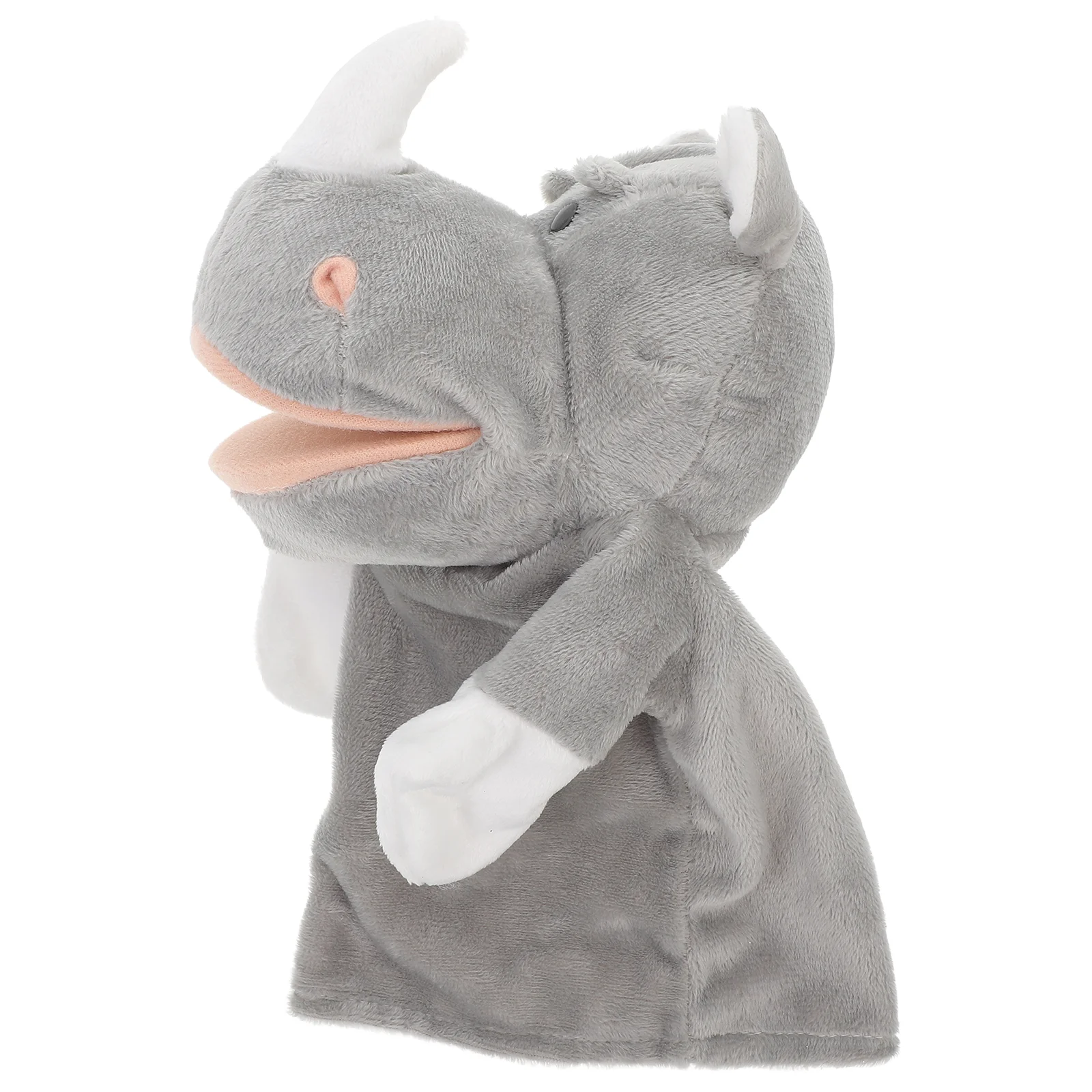 Toys for Kids Rhino Hand Puppet Stuffed Animal Puppets Story Telling Hands Cartoon Animals Grey Child