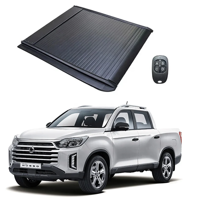 Flying Wing Retractable Pickup Truck Hard Bed Cover Roller Lid Tonneau Cover Aluminum Alloy For Korean Rexton G4 Sports Vehicle