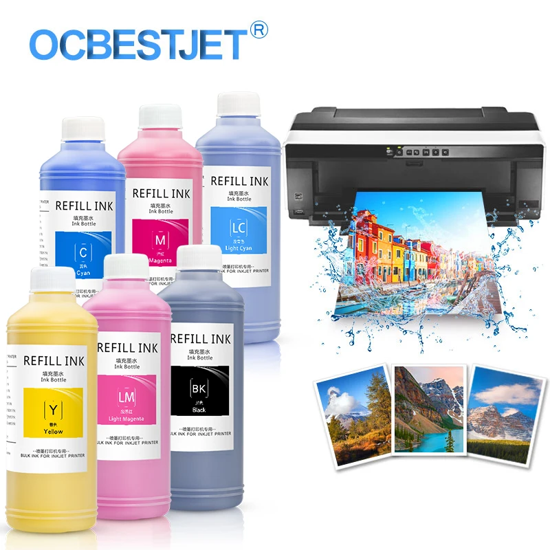 500ML Universal Pigment Ink For Epson 1390 1410 1500W T50 T60 P50 R230 R290 R330 RX615 RX690 RX700 L805 L800 Inkjet Printer
