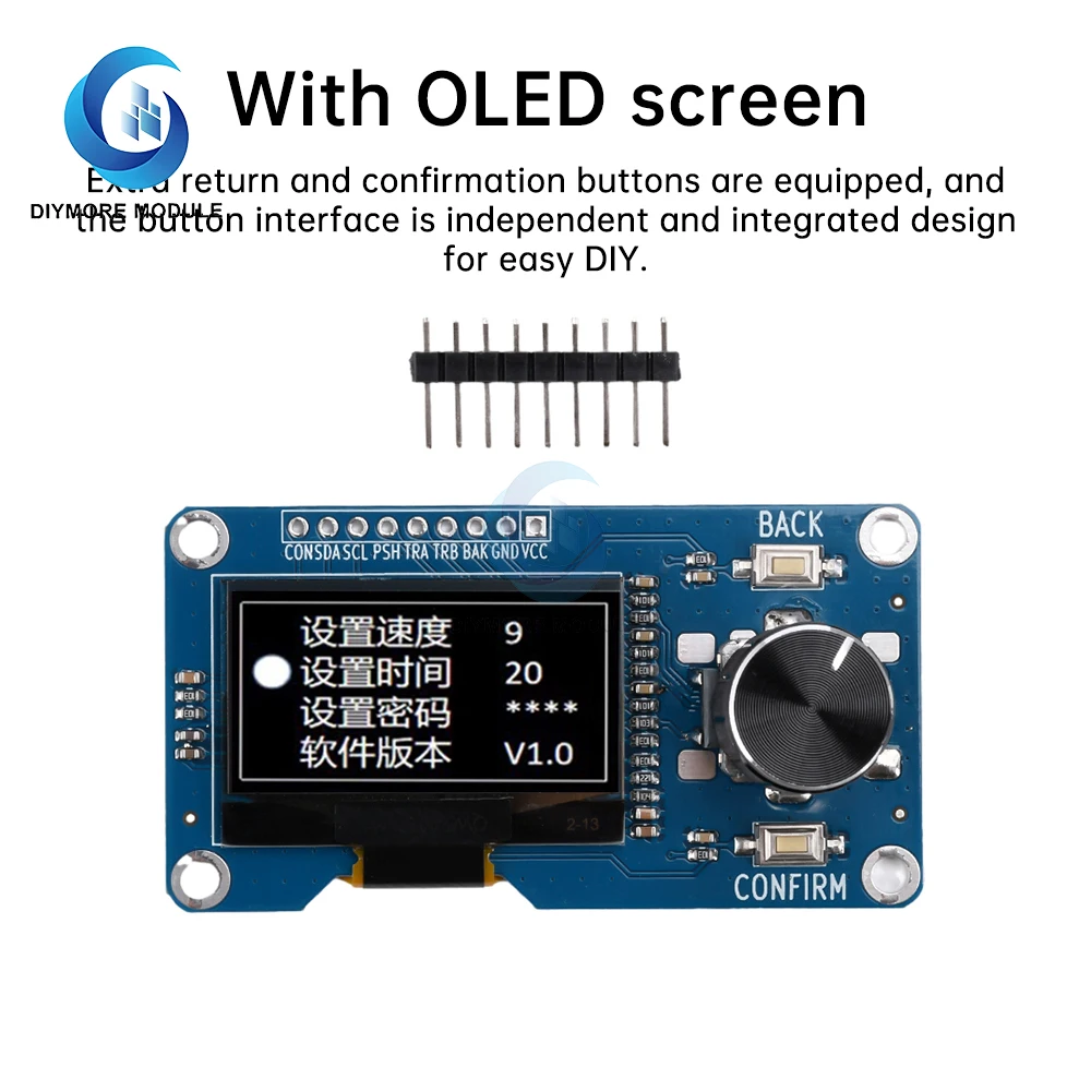 Layar OLED 0.96/1.3 inci EC11 modul encoder putar antarmuka IIC