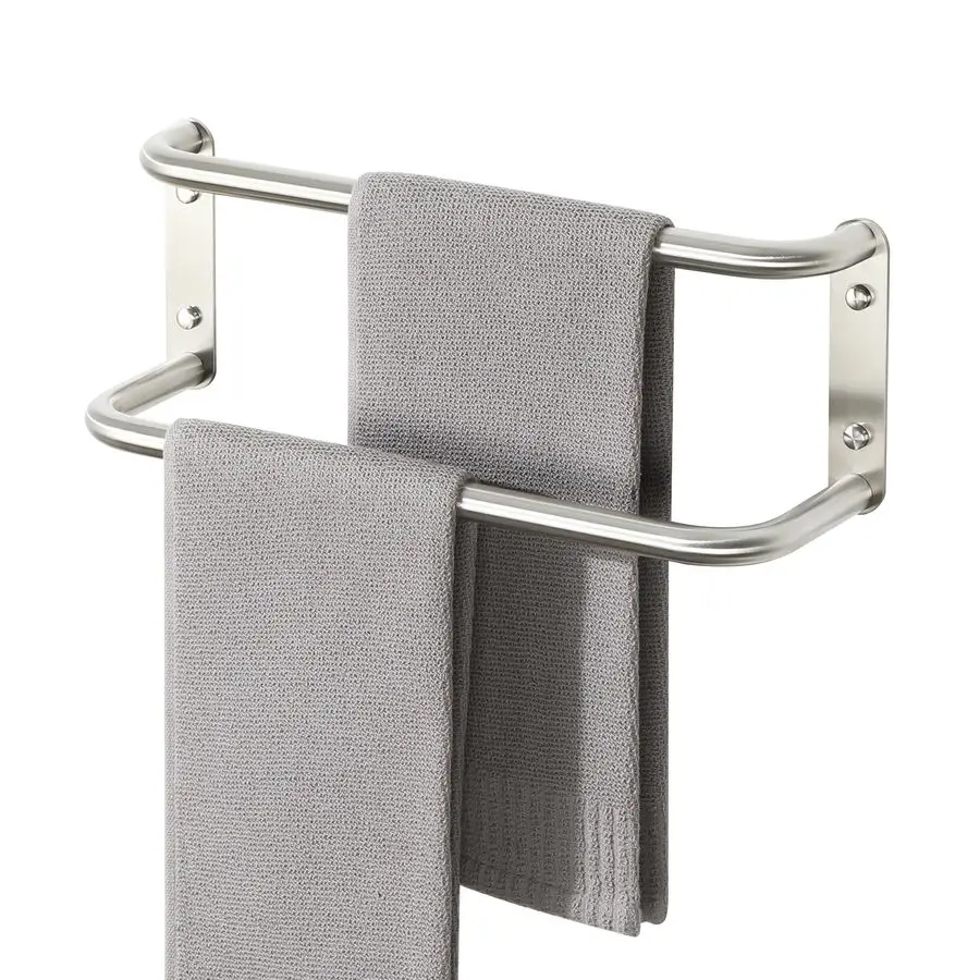 

16-дюймовые двойные вешалки для полотенец для ванной комнаты, держатель для полотенец, вешалки для полотенец для ванной комнаты, настенное крепление SUS304, буксир для ванны из нержавеющей стали