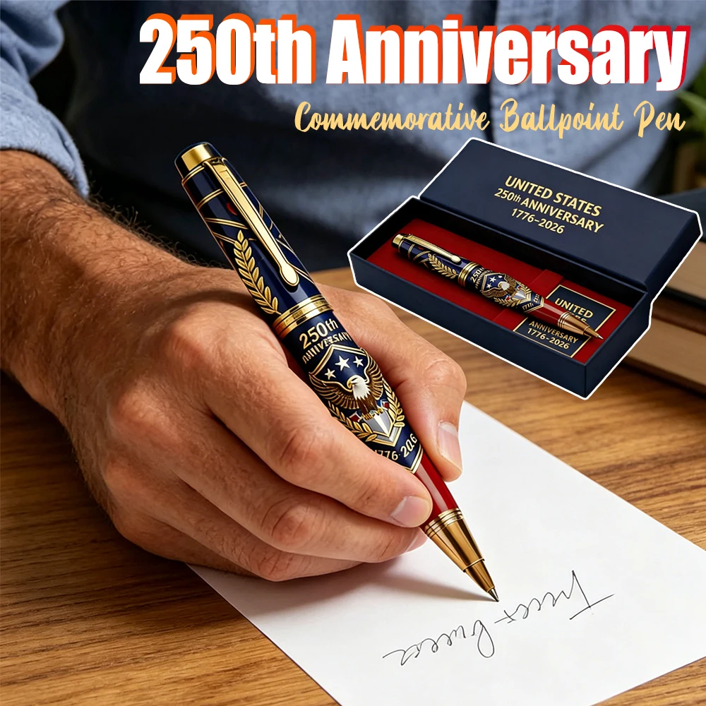 250th Anniversary Commemorative Ballpoint Pen 1776-2026 Commemorative Patriotic Engraved Gel Pen for Men Lawyers History Buffs