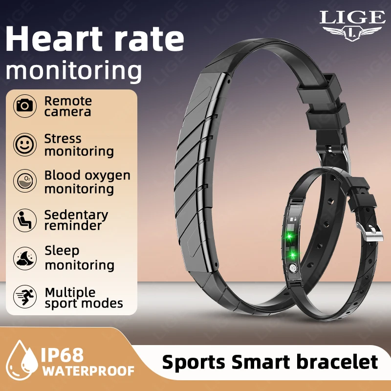

2026 New Sports Fitness Tracker Bracelet No Screen Smart Band Heart Rate Blood Oxygen Sleep Monitor Pedometer Smartwatch Women