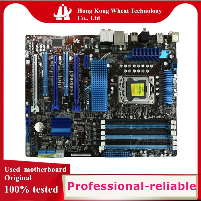 For Intel X58 P6X58D-E motherboard Used original LGA 1366 LGA1366 DDR3 24GB USB2.0 SATA2 Desktop Mainboard