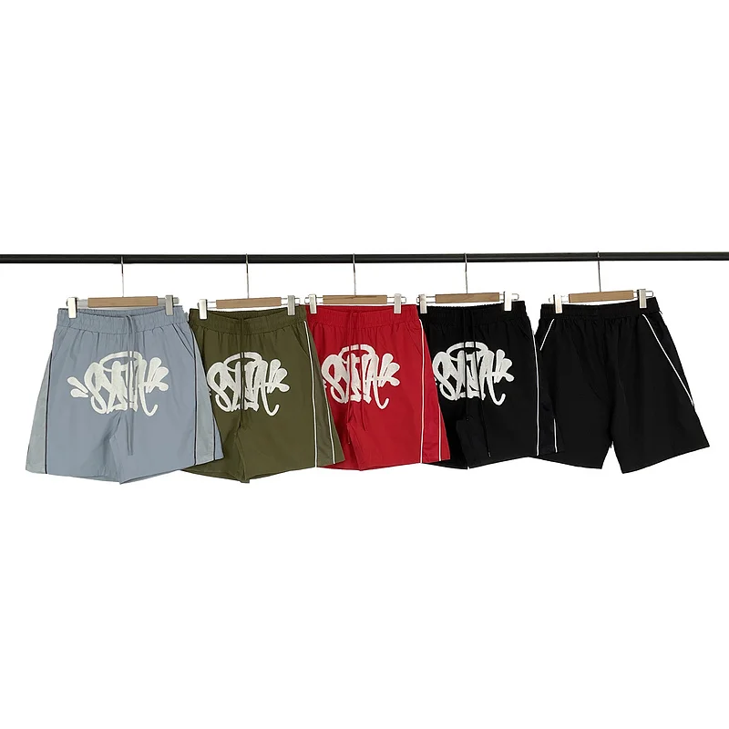 

SynaWorld American High Street Hip Hop Trend Summer Sports Casual Towel Embroidery Beach Qui Dry Dstring orts