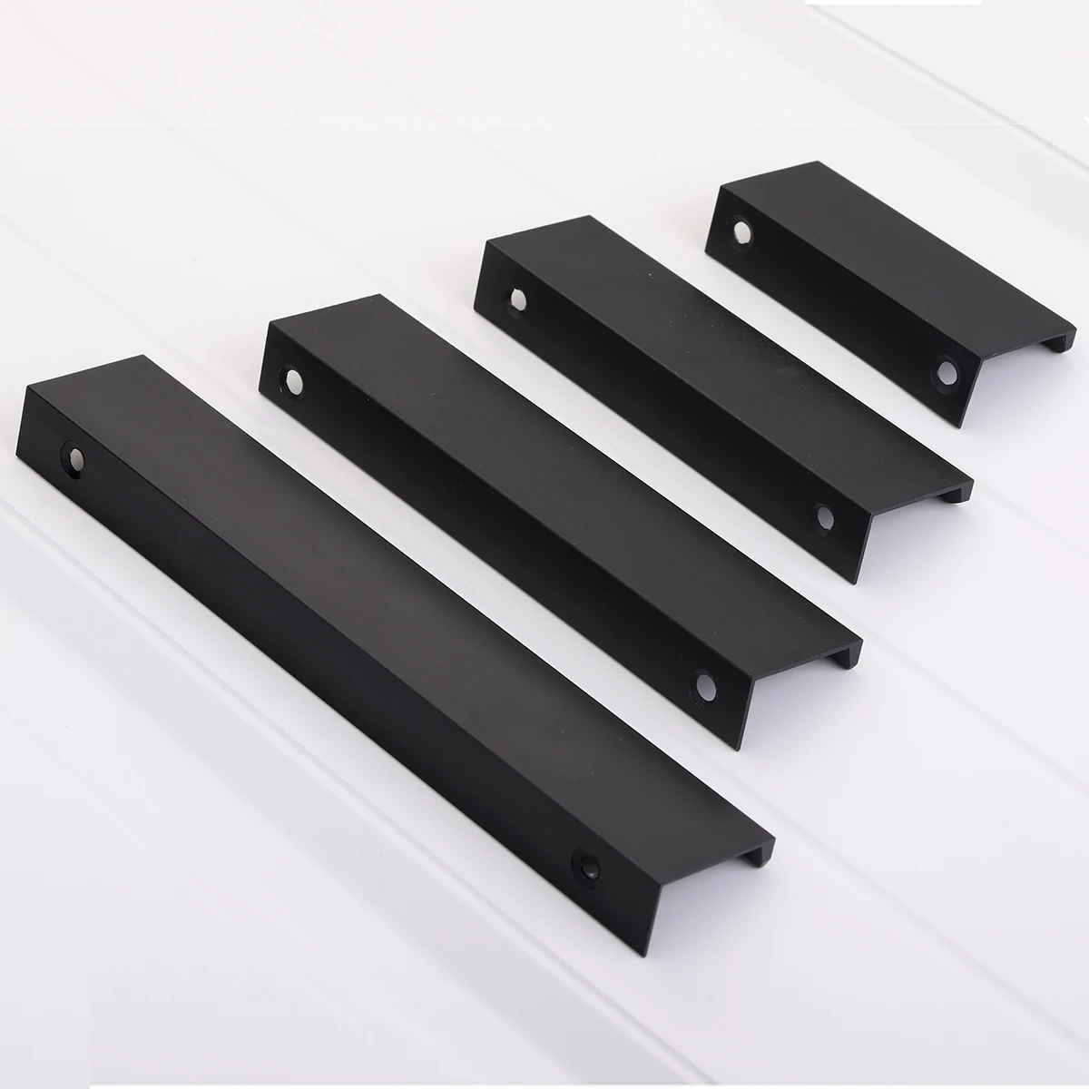 Black Silver Orange Gold Hidden Cabinet Handles Stainless steel  Kitchen Cupboard Pulls Drawer Knobs  Furniture Handle