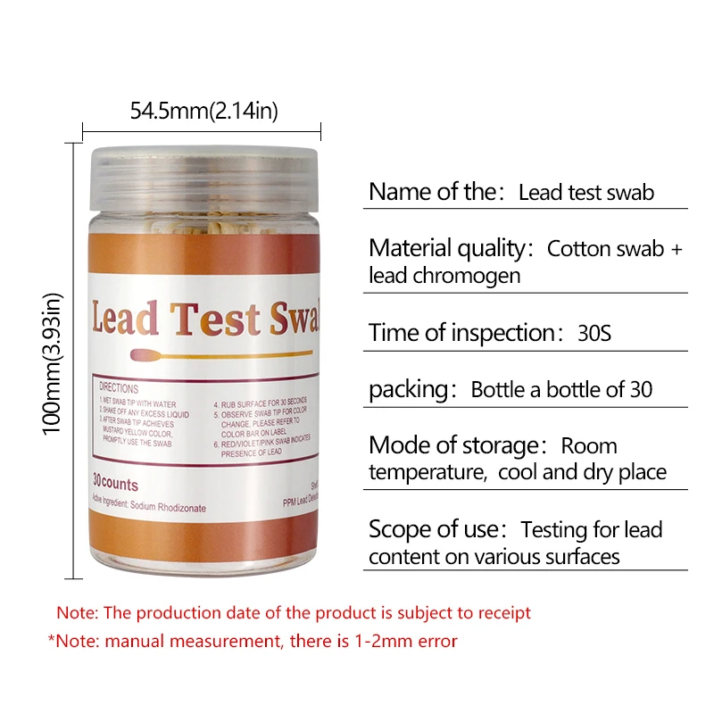 Поверхностная краска для тестирования свинца, косметика, тампон для обнаружения содержания свинца, лабораторный способ тестирования бытового свинца