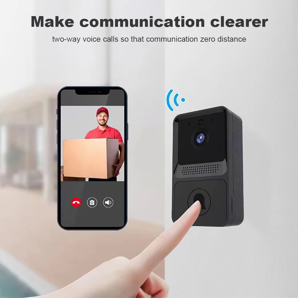 Campanello senza fili-campanello per videocitofono WiFi campanello per porta di sicurezza registrazione visiva Monitor domestico citofono per visione notturna