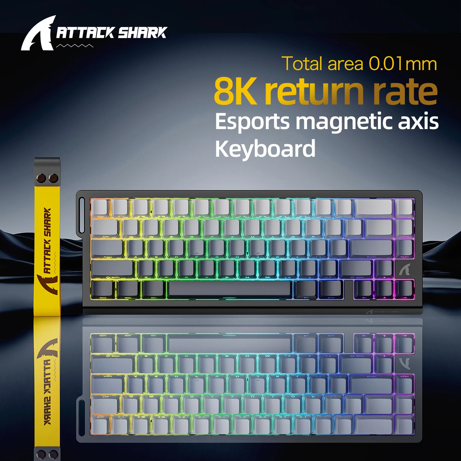 ATTACK SHARK X68HE Wired 65% Hall Effect Gaming Keyboard 8K Polling Rapid Trigger 0.01mm RGB Magnetic Switch