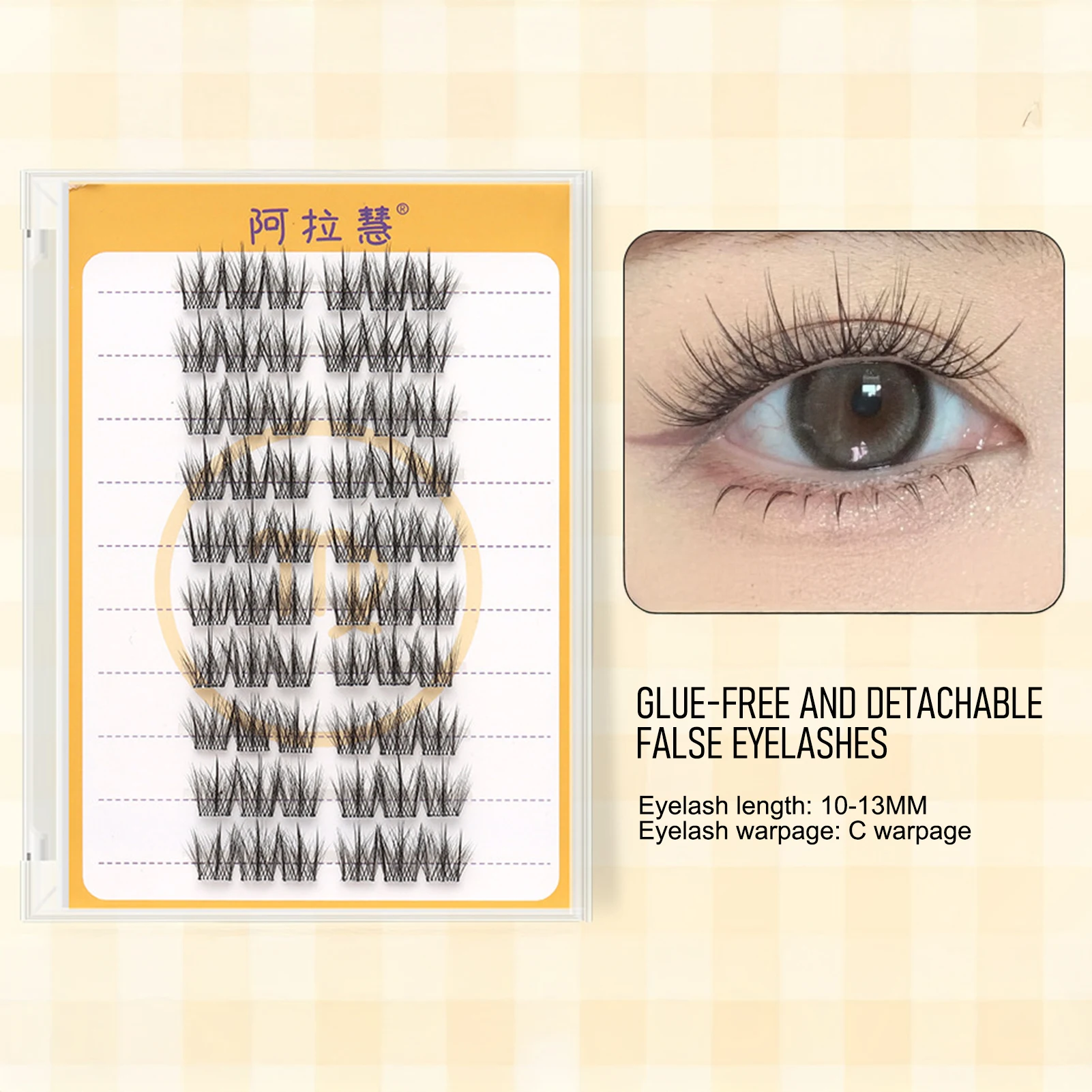 Cílios postiços realistas, extensões de cílios sem cola, cluster de cílios noglue sem costura para mulheres de todas as idades, maquiagens