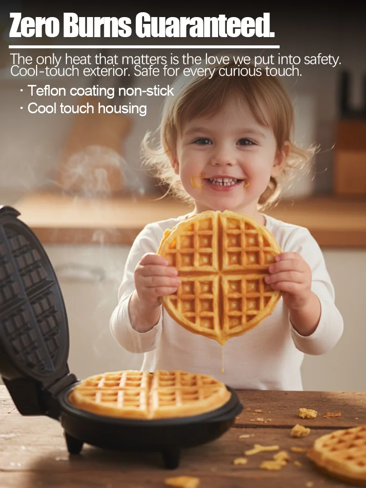 Waffle Maker Sonifer SF-6084 1000W Stainless Steel Electric Waffle Machine Non Stick Plate Temp Control Home Kitchen