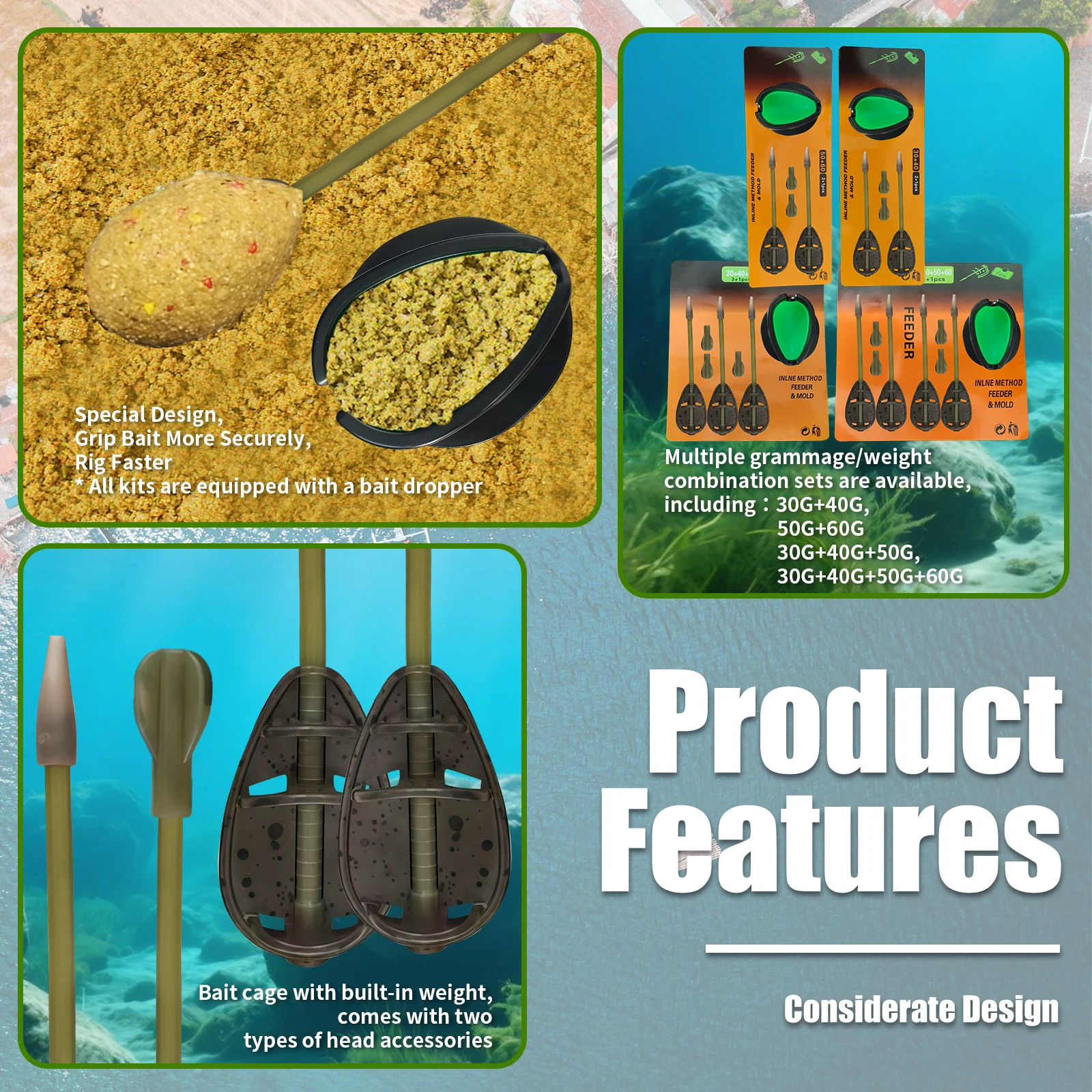 Set Method Feeder YOTO – Jaula cebadora para pesca de carpa - imagen 5