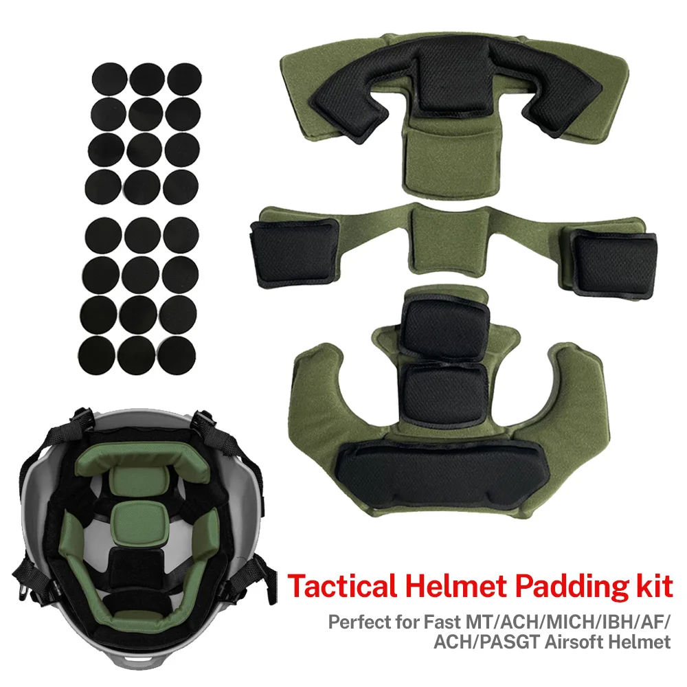 Tactical Airsoft Helmet Padding kit Replacement Helmet Liner System Protective Cushion Mat Accessories fit Fast MICH ACH Helmet