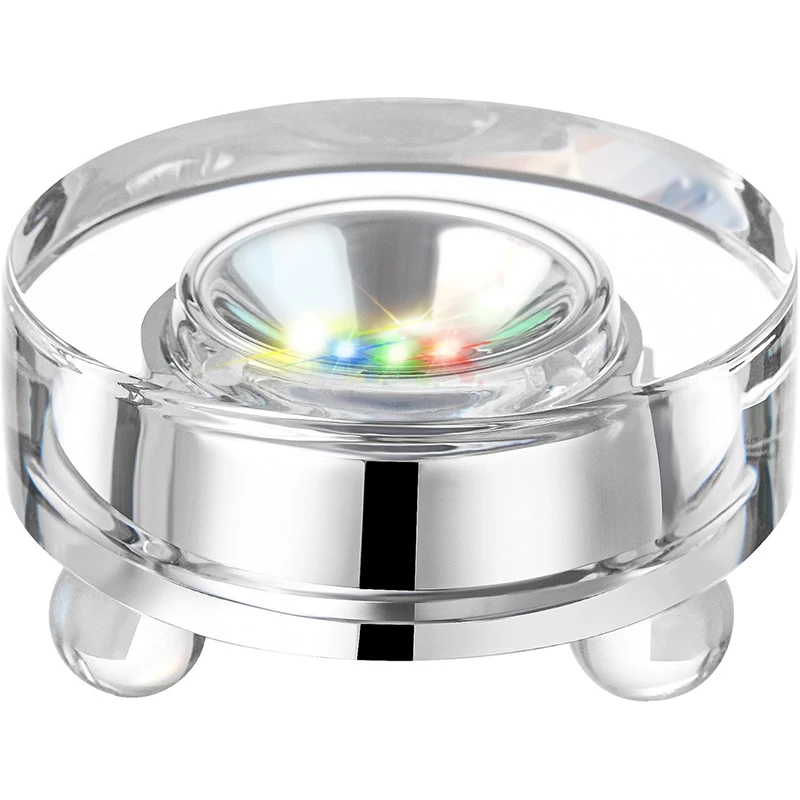 Multicolor LED Light Base Lighting Stands Round Display Base for Crystal 3D Glass Art for Desktop and Room Decoration