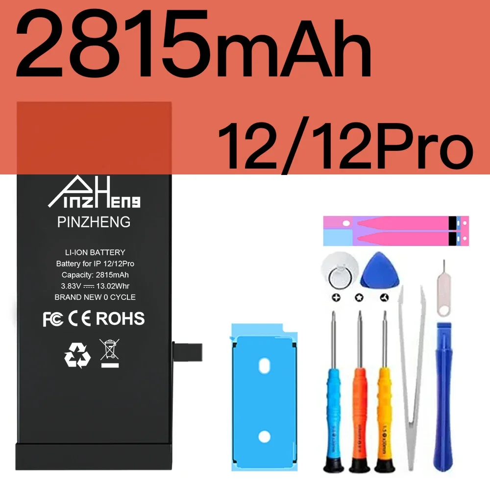 PINZHENG Echte batterij met hoge capaciteit voor iPhone X XR XS Max 12 13 Mini Pro Max 11 Pro Max Vervanging Bateria Garantie Eén jaar