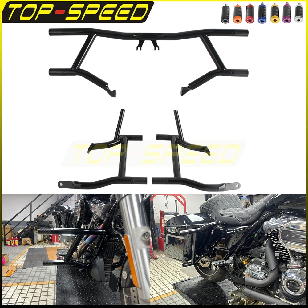 

Для Harley Road Glide FLTR FLTRXSE Ultra FLTRU FLTRUSE Limited FLTRK FLTRKSE передняя защитная дуга для мотоцикла, седельная сумка, защита от ударов
