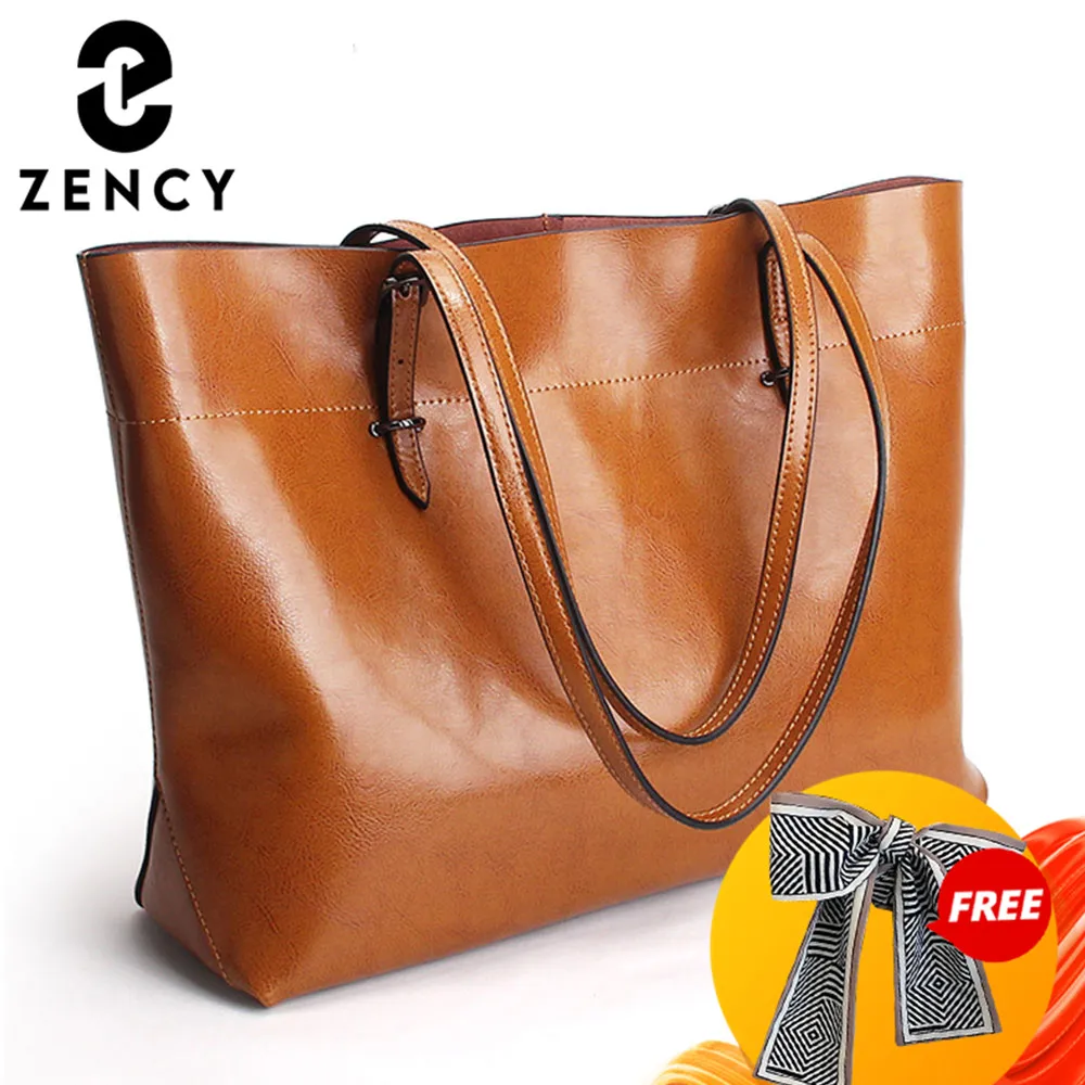 New Style Brown Women Handbag 100% Genuine Leather Female Shoulder Purse Ladies Black Tote Bag Large Capacity Shopping Bags