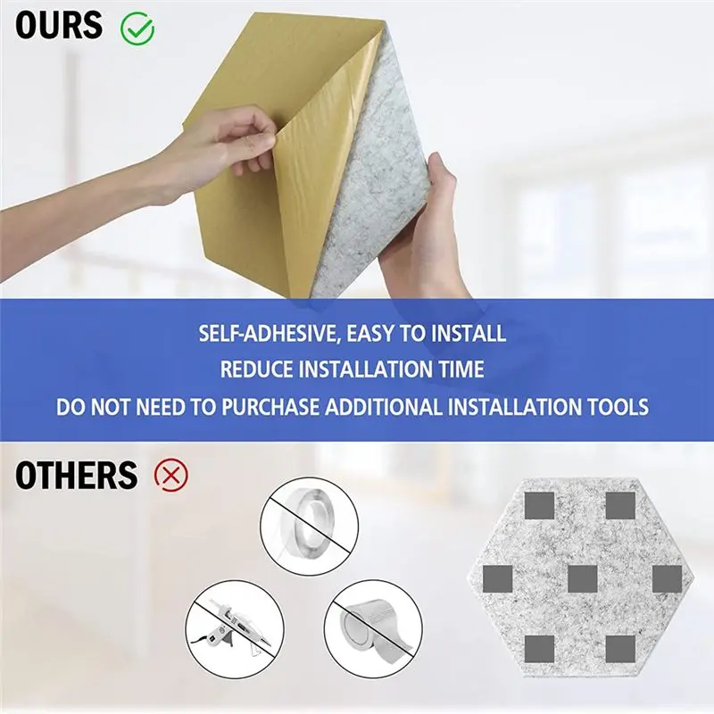 AS63-Hexagon Sound Proof Panels 12 Pcs Acoustic Panel, Sound Dampening Panel For Studio Office Home 4