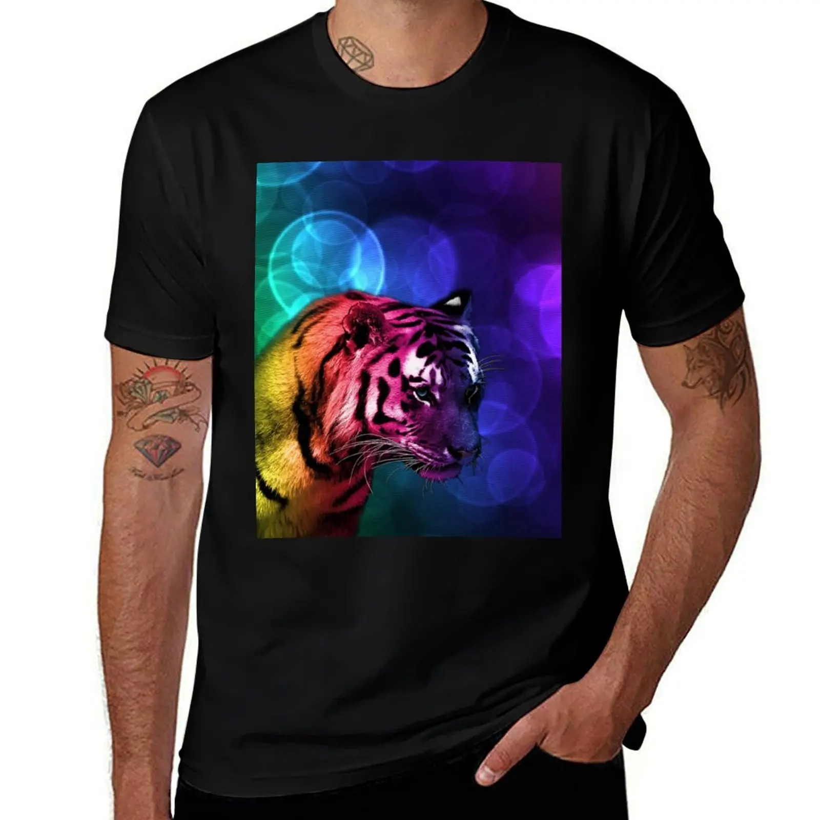 TIGER T-Shirt Basic Plain Short Sleeve Crew Neck Tee T-Shirt