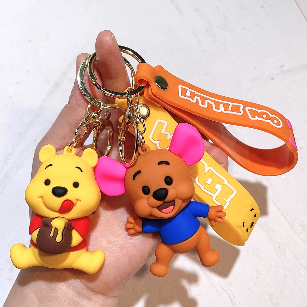 Chaveiro de Desenho Animado Winnie the Pooh, Pingente Fofo para Bolsa, Decoração para Mochila, Estojo de Fone de Ouvido, Acessórios, Chaveiro de Carro, Presentes