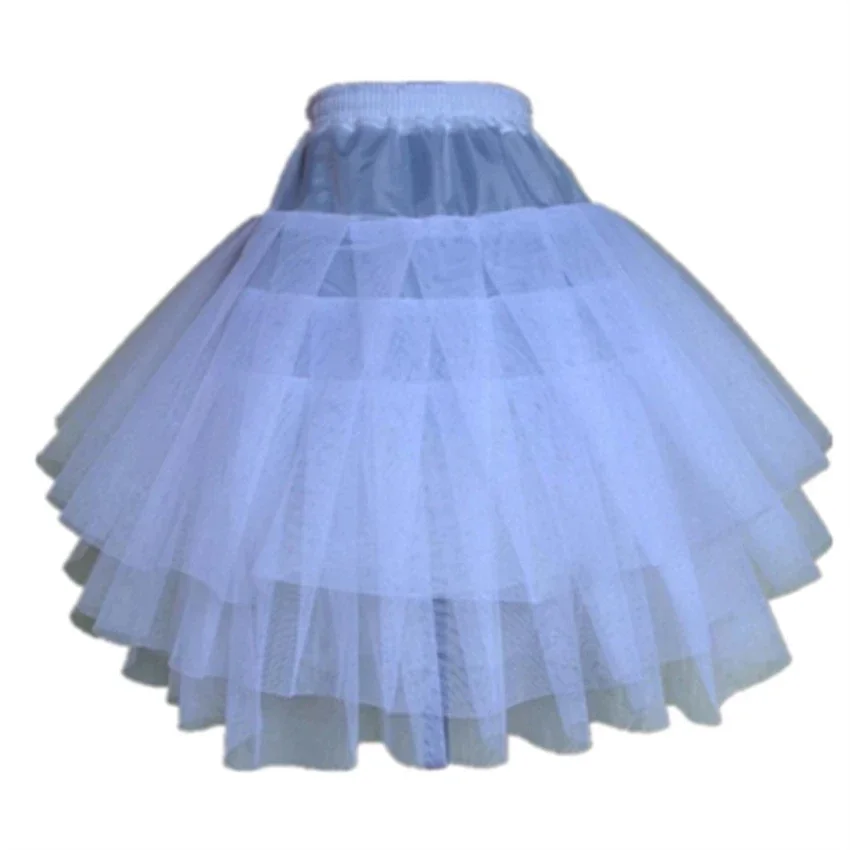 

White Children Petticoats for Formal/Flower Girl Dress 3 Layers Hoopless Short Crinoline Little Girls/Kids/Child Underskirt