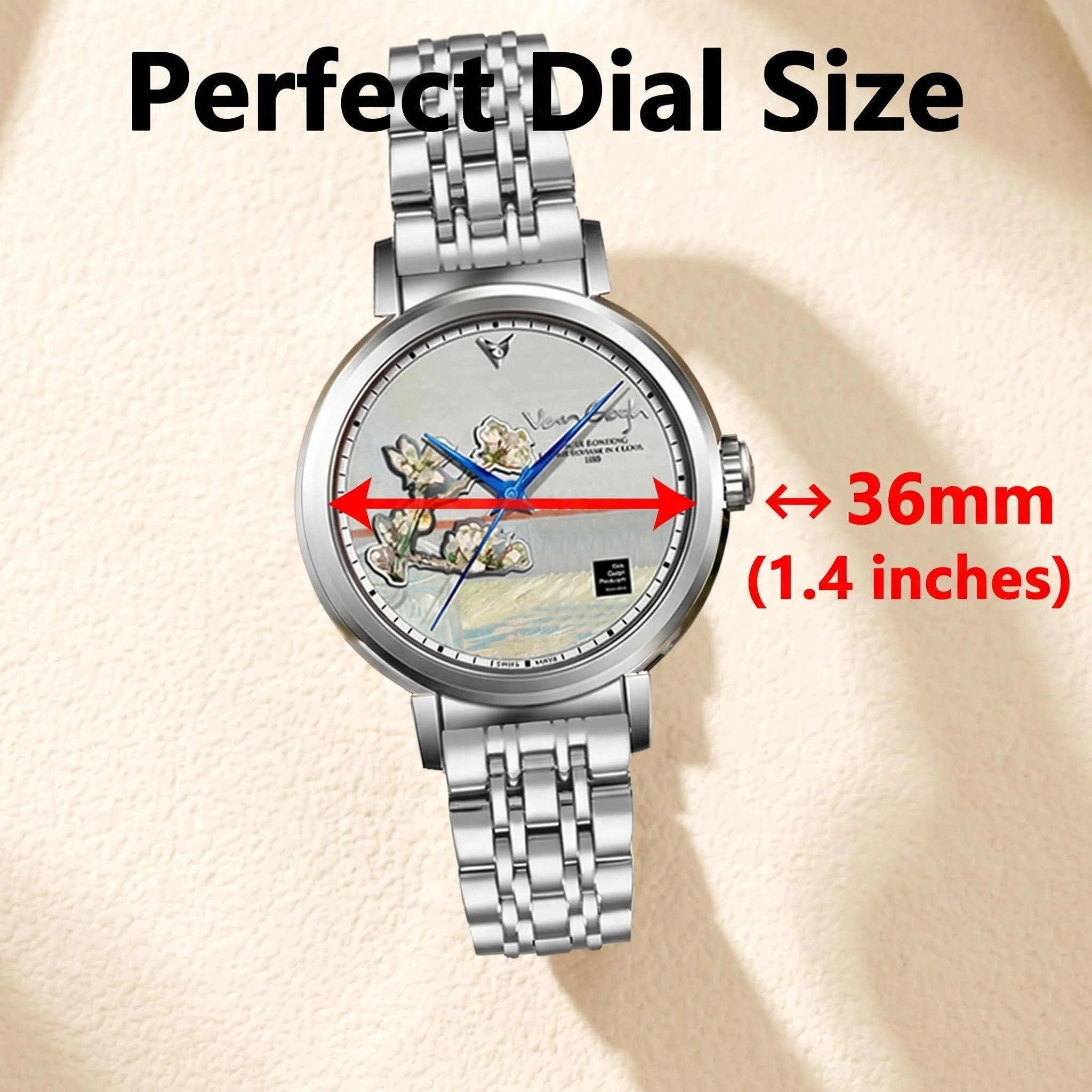 Quartz Watch Solid Stainless Steel Strap 30M Water Resistant Lock Crown 36mm Cartoon Dial Women Wristwatch - view 3