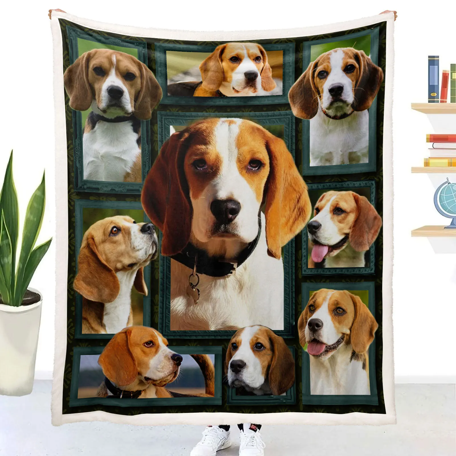 VIKAMA Coperta per cani carina, coperta stampata in flanella morbida e delicata sulla pelle, divano, camera da letto, dormitorio, coperta per pisolino