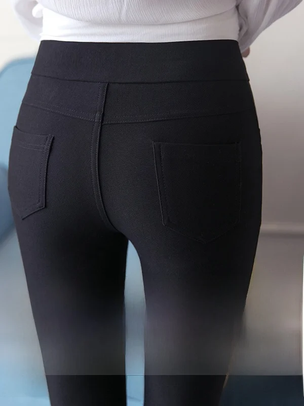 High Waist Slim Fit Leggings Women's Outerwear Thin Elastic Spring Autumn Tight Pants Big Size Casual High Butt Lifting