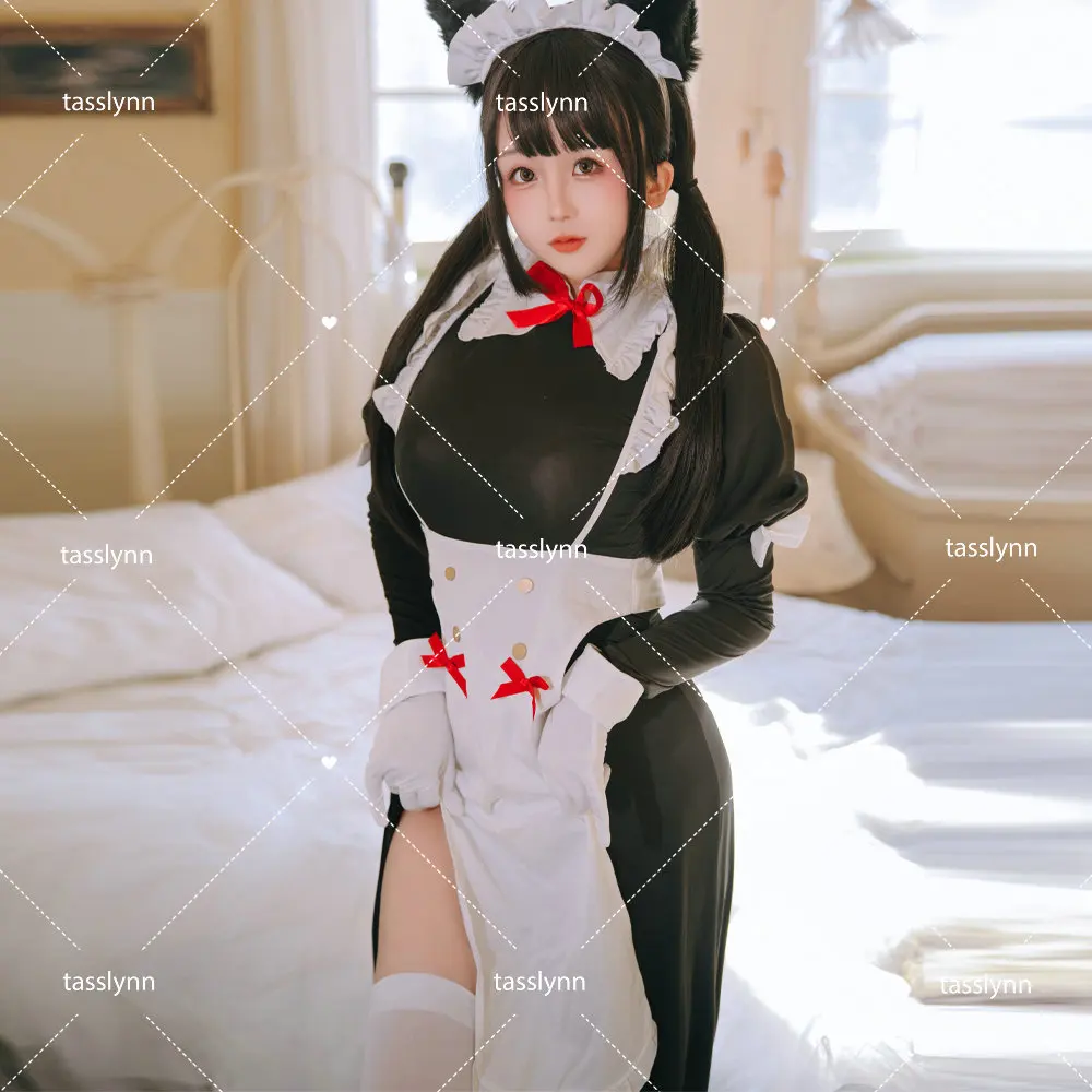 Combat Maid Dress Cat Maid Cosplay Chowbie Maid Master Akina Cosplay Dress Original Anime Cosplay Cat Ears Halloween Costume