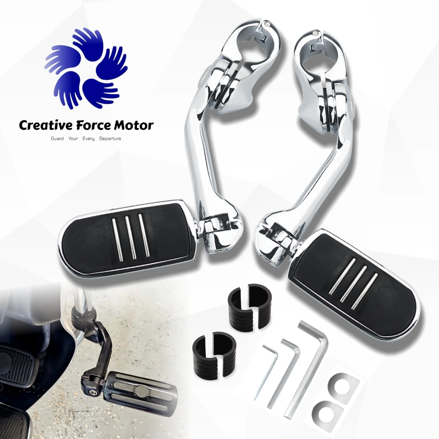 

1" 1.25" Engine Guard Footrest Mount Kit Motorcycles Highway Foot Pegs For Harley Davidson Honda Yamaha Sportster Dyna Low Rider