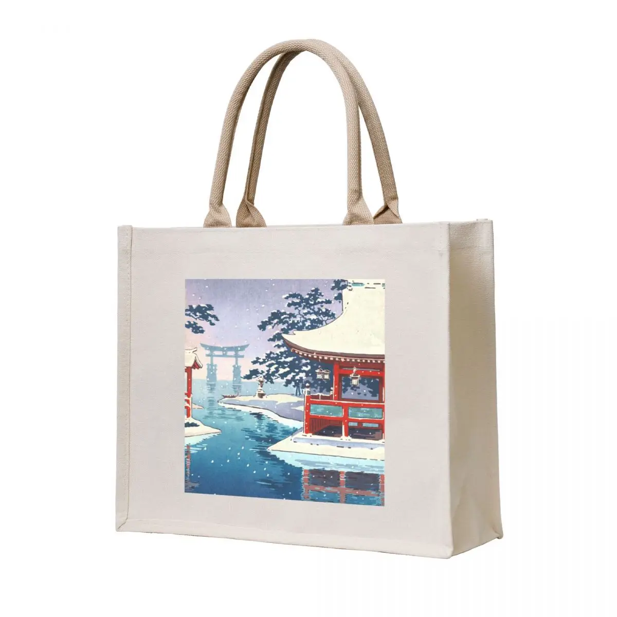 

Snowy Miyajima by Tsuchiya Koitsu Tote Bag tote bag custom Women's handbag large size bags custom tote bag