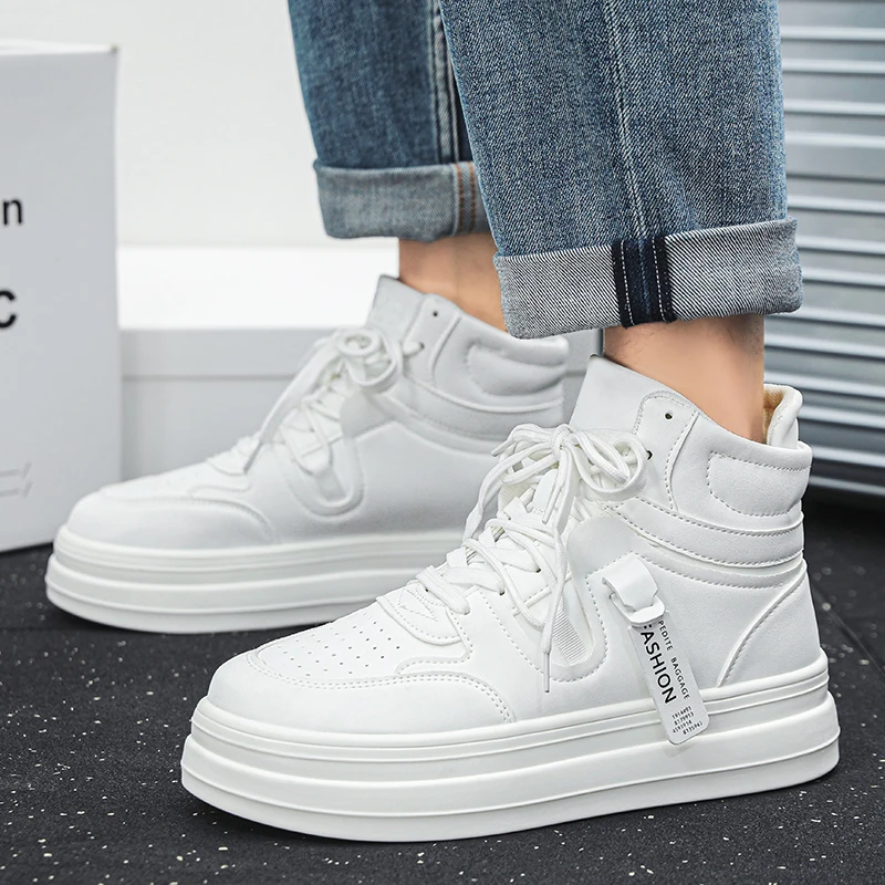 Brand Men Shoes High Top Women Sneakers Men\'s Thick Soled Shoes High Top Casual Breathable Sneakers 2023 Men Vulcanized Shoe