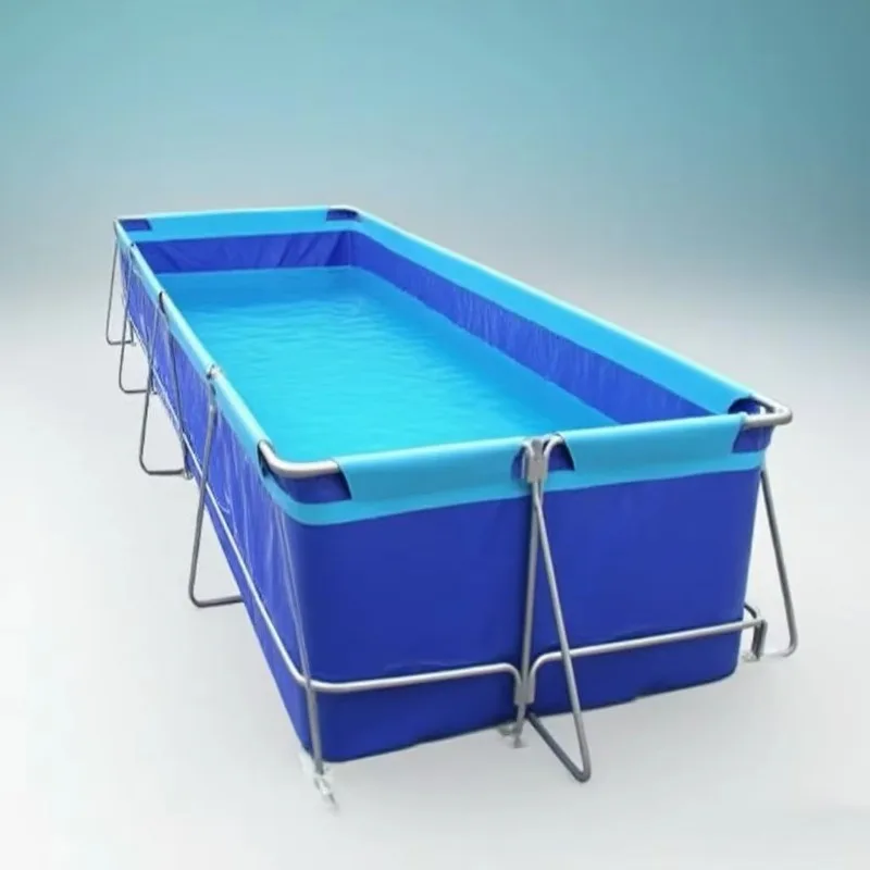 3*1*1m High Quality PVC Canvas Fish Pond with  Hot-Dip Galvanized Support Frame for Aquaculture Water Tank