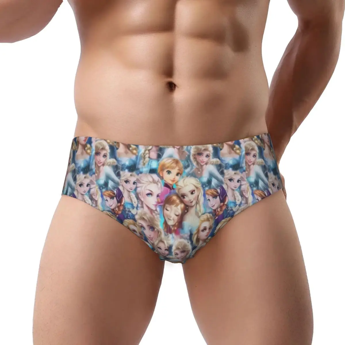 Custom Frozen Men's Briefs Panties Mens Comfort Elsa Anna Pattern Underwear Underpants