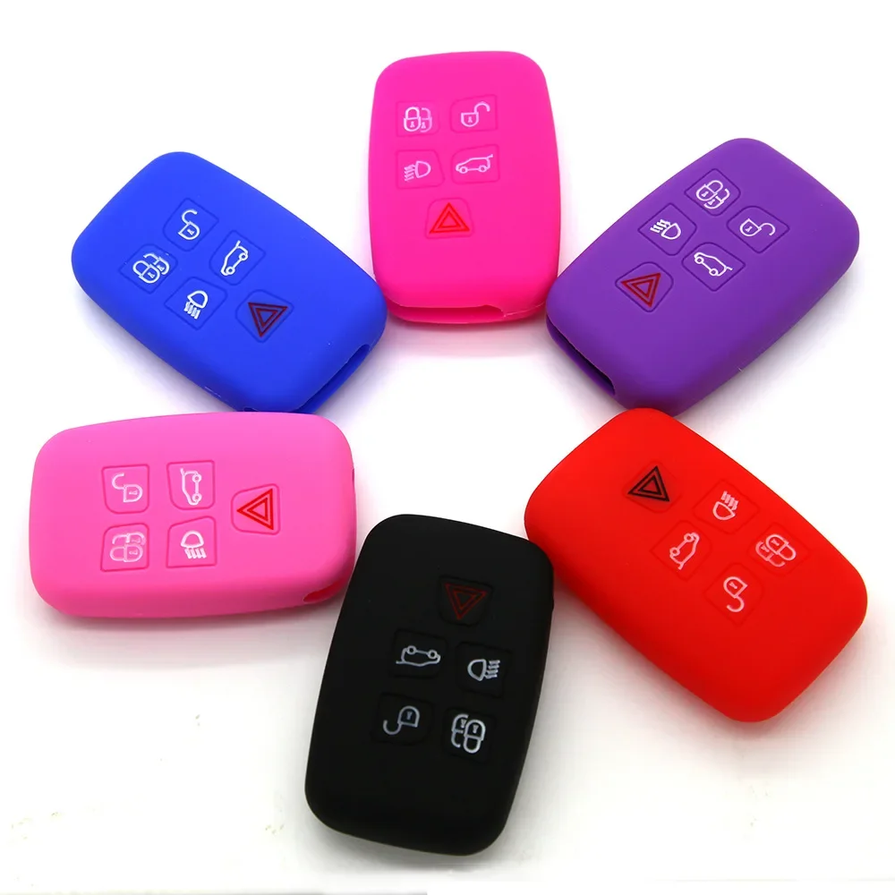 

Fit for Land Rover Discovery 4 Freelander 3 Range Rover Sport Evoque Vogue Shell 5 Button Silicone Remote Key Fob Case Cover Set