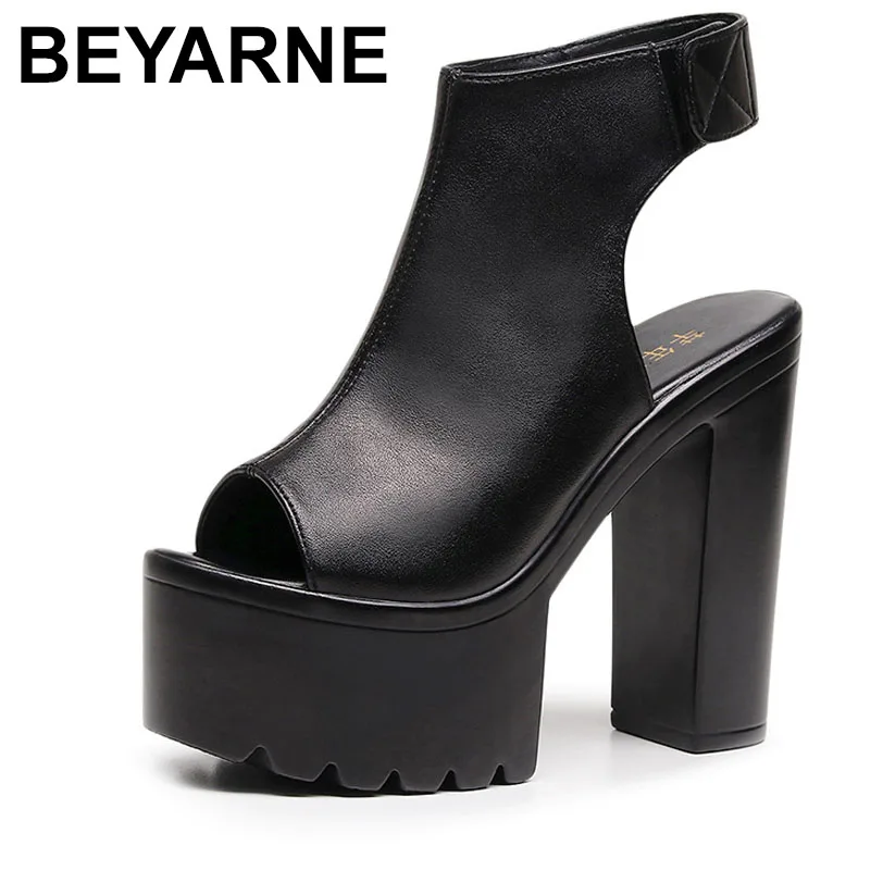 

Ultra High Heel 14cm Roman Sandals Women's Outdoor Fimouth oes Waterproof Platform walk oes